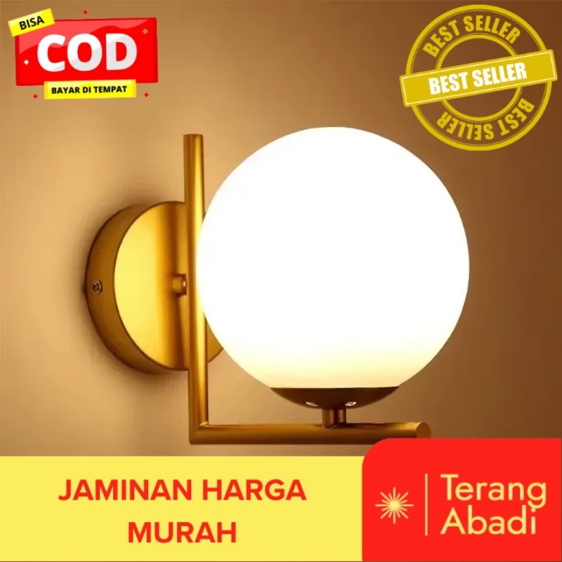 LAMPU DINDING 1 X FITTING E27 BULAT MINIMALIS / LAMPU HIAS DINDING