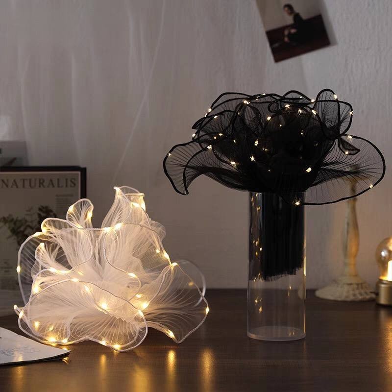 

Perlangkapan Buket Kain Tile LED / Korean Style Wrapping Flower / Tile Renda Gelombang LED