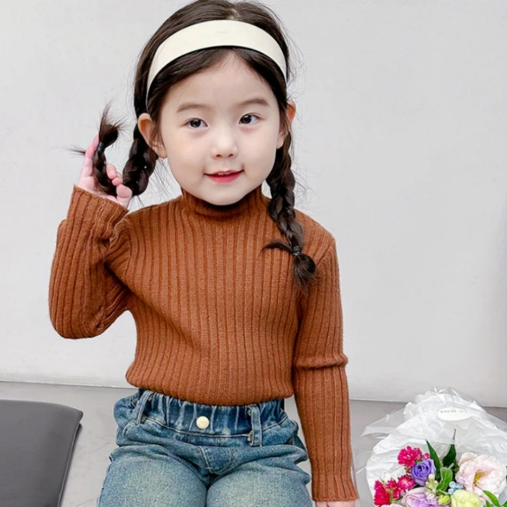 Sweater Rajut Anak Perempuan Umur 12 16 Tahun Baju Atasan Turtleneck Anak Laki Laki Kekinian Unisex