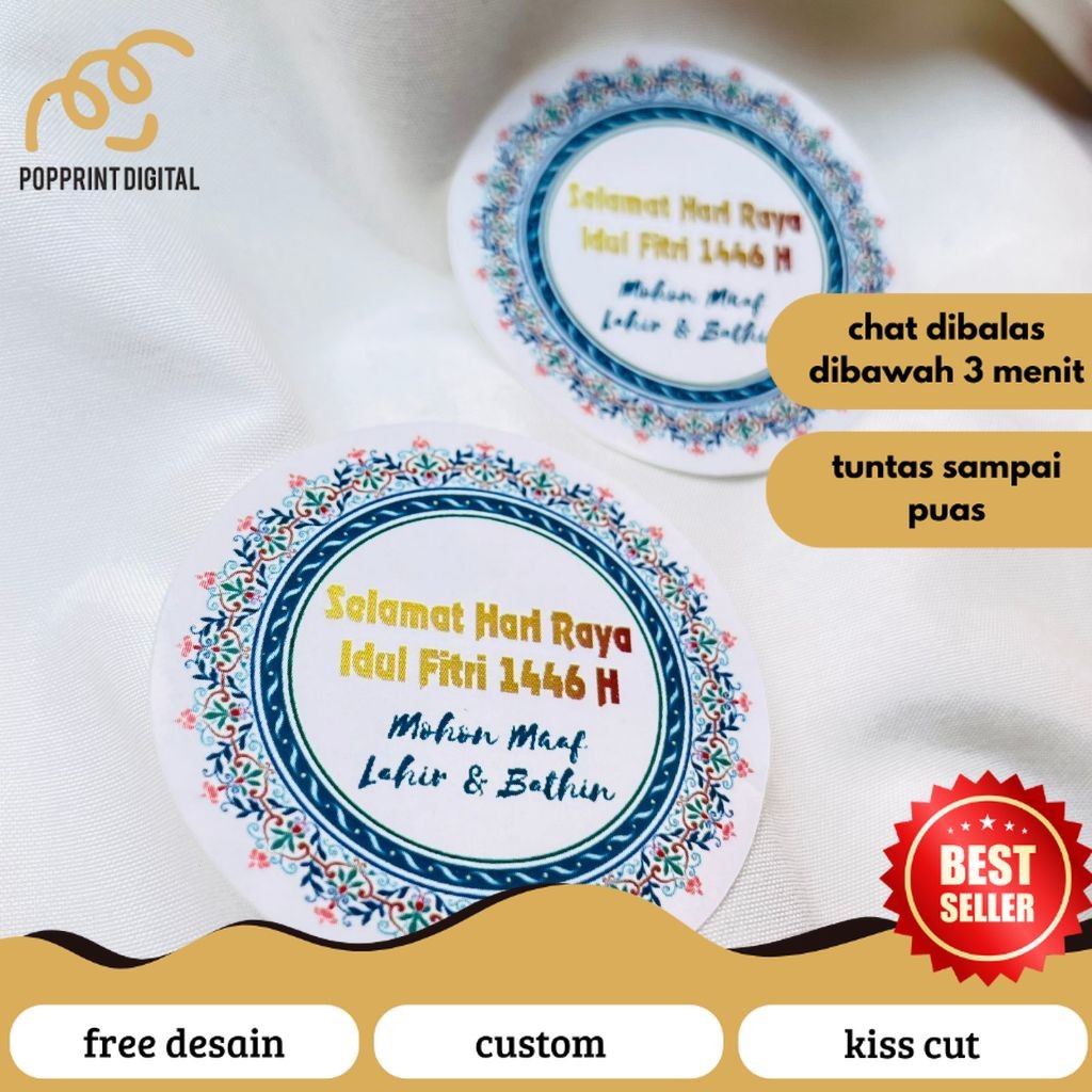 

PopPrints Print Cetak Sticker Label Bulat Idul Fitri Stiker Lebaran Toples Label Kue