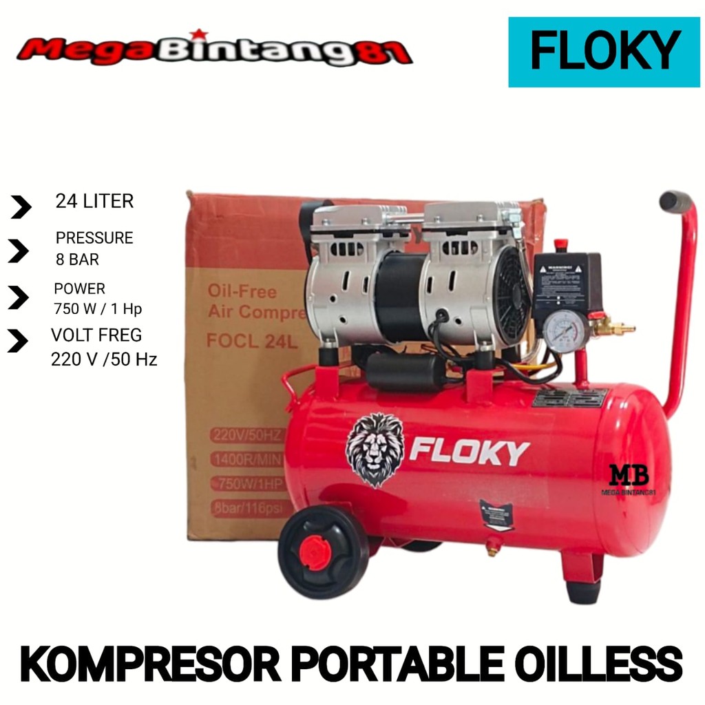 Kompresor Listrik 24 Liter Oilless kompresor Angin Listrik 9 Liter 24 Liter Oilless Kompresor Angin 