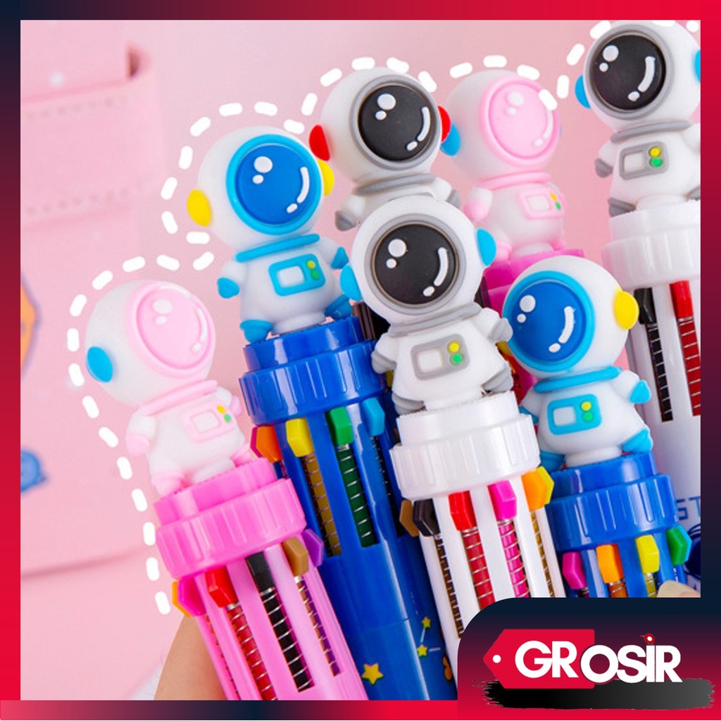 

Grosir - S6221 Pulpen Mekanik 10 Warna / Bolpoin Lucu Karakter Astronot / Pena Sekolah Multi Warna / Bolpoin 10 Warna Karakter Lucu