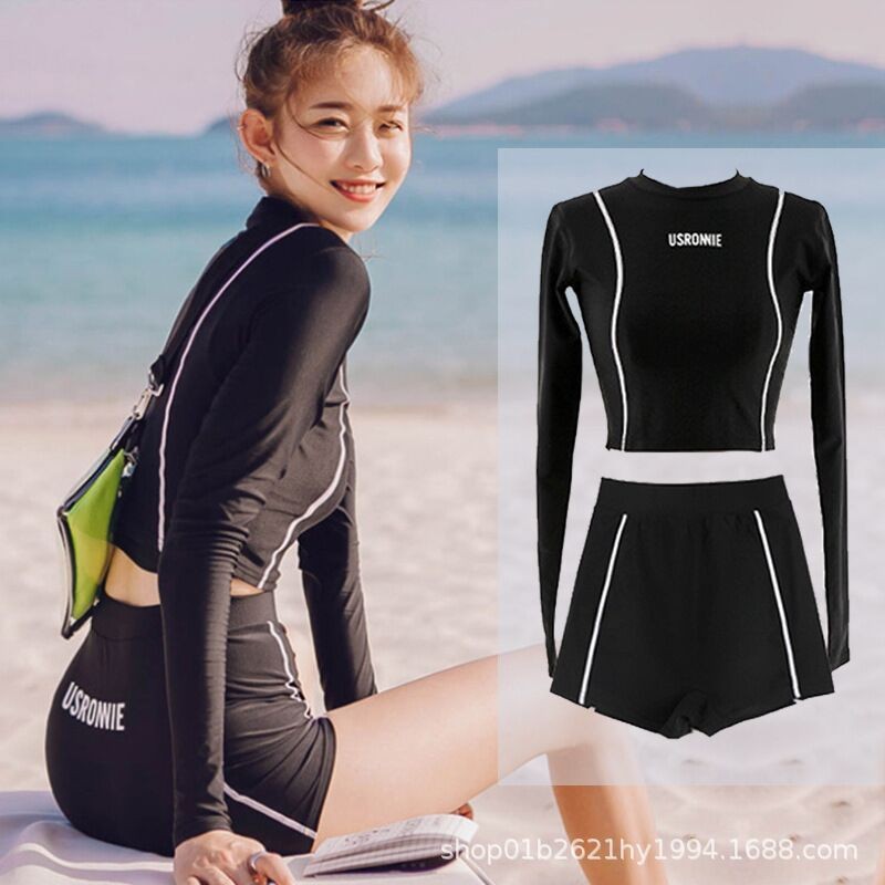 PP Baju Renang Swimsuit Long Sleeves Swim Wear Satu Set Dengan Pad Bra Bikini 1-19