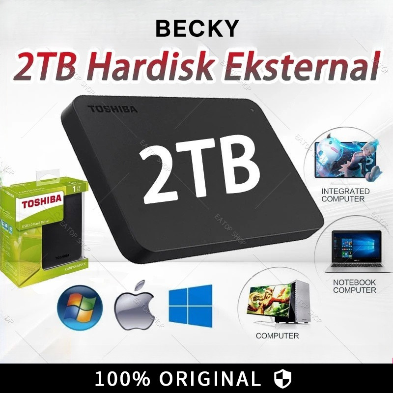 BECKY Toshiba SSD Portable SSD External Hardisk Eksternal Hard Drive USB 3.0 2TB Portable Eksternal 