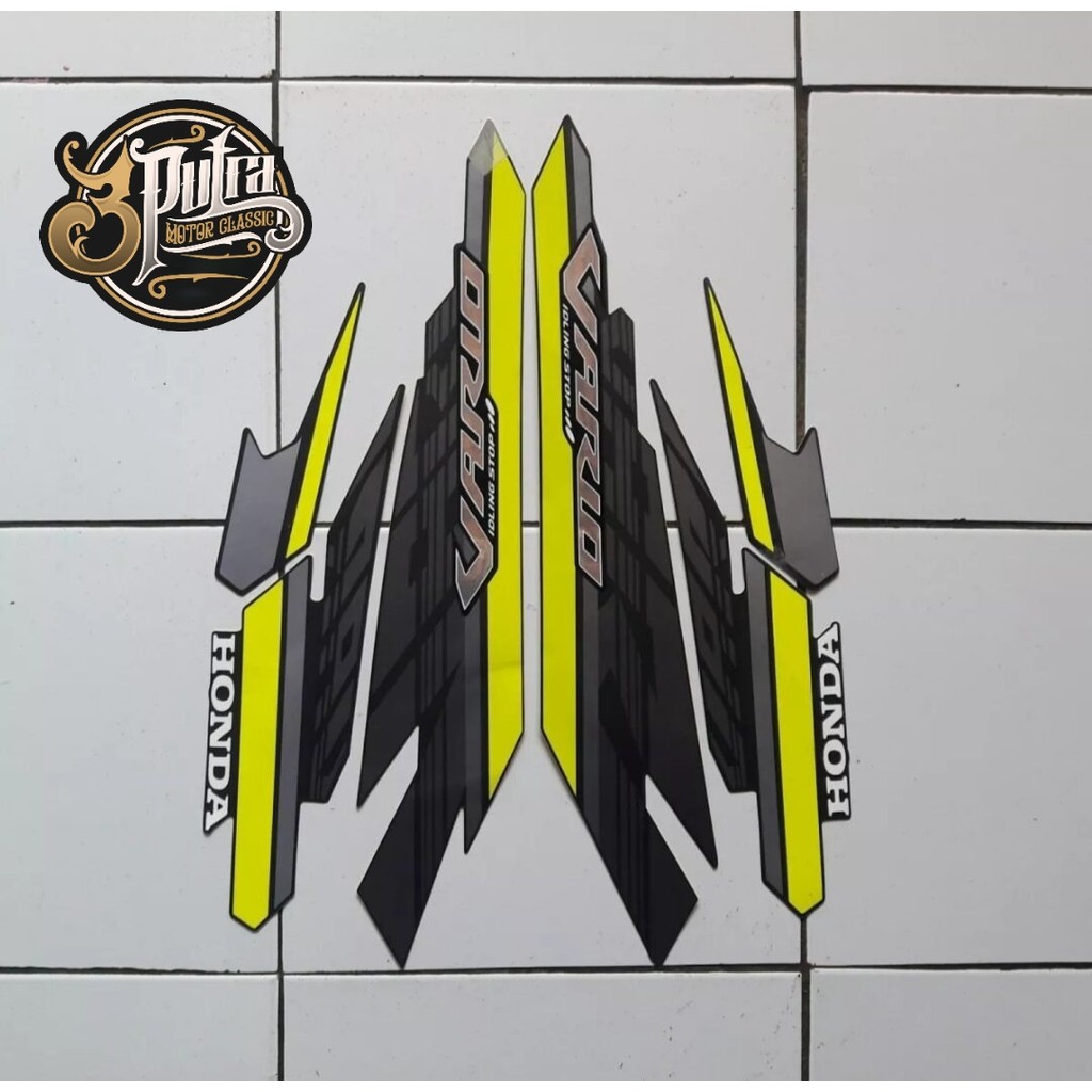 Stiker Striping Lis Les Bodi Motor Vario 125 LED 2017 fi Abu Hijau Stabilo