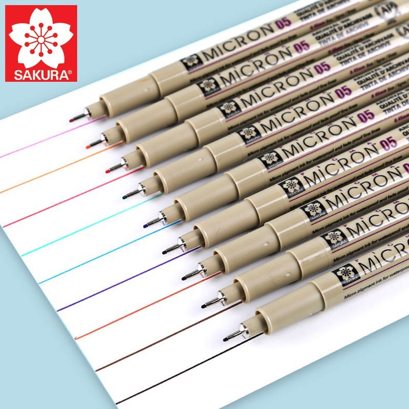 

1pcs SAKURA Micron Pen Multicolor Needle Pen Waterproof Markers Liners for Design Sketch Drawing