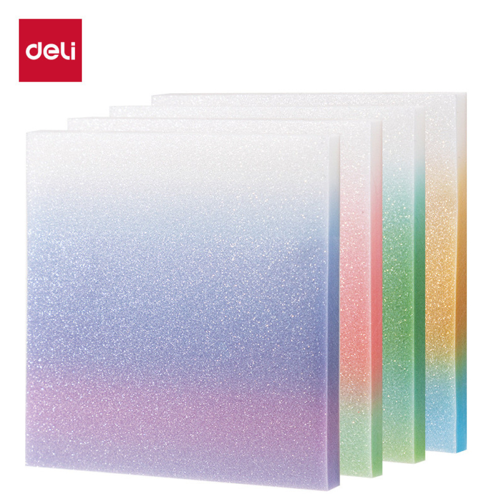 

Deli 50-Sheet Transparent PET Waterproof Sticky Note Pads, Square Notepads for School and Office Supplies