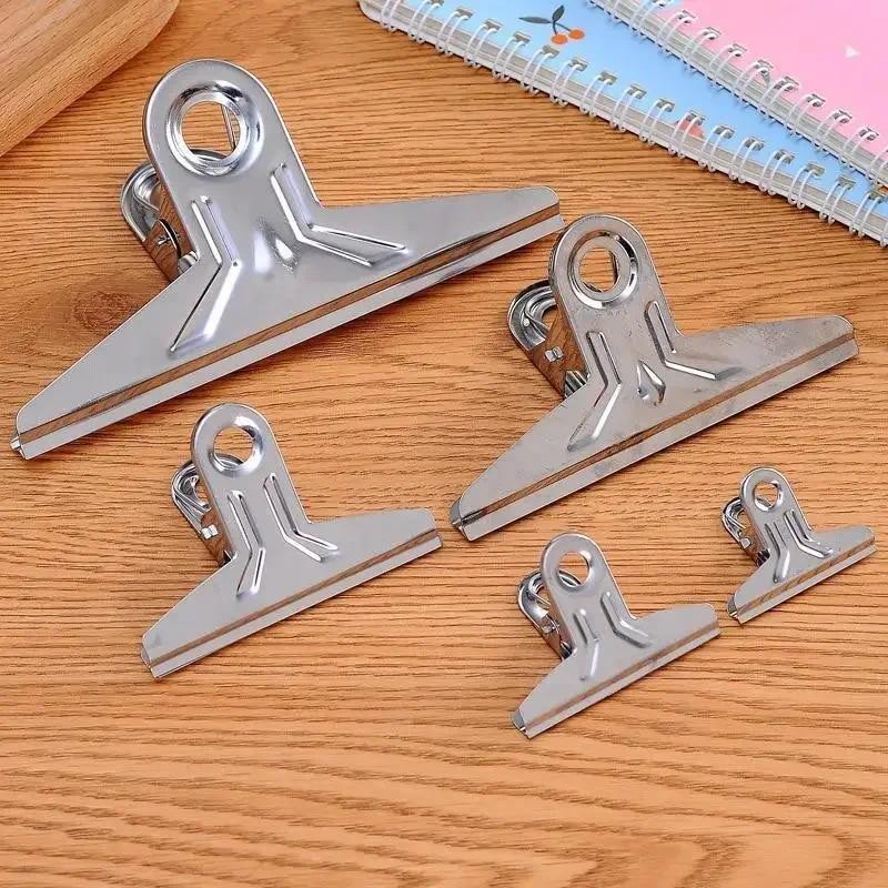 

Stainless Steel Bag Clip Folder Snack Bag Paper File Adhesive Clip Fixed Office Supplies Metal Binder Clip School Supplies