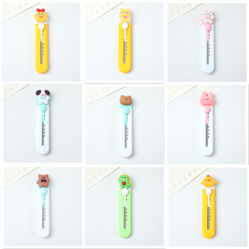 

Kawaii Utility Knife Mini Cute Cartoon Letter Open Small Kawaii Box Cutter Portable Stationery Knife Office Accessories Student