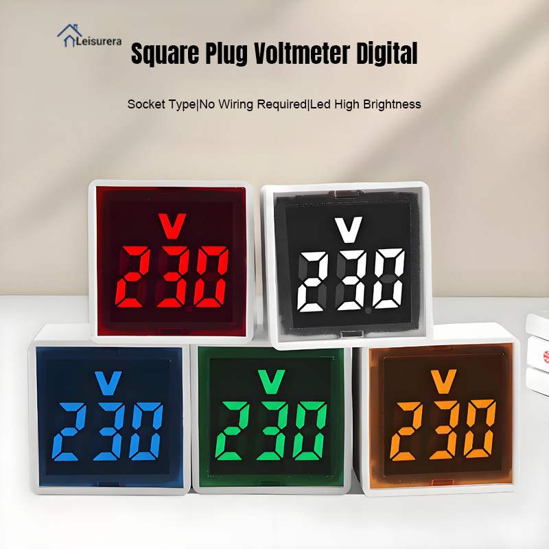 Voltmeter Colok Volt Meter Digital Alat Pengukur Voltase Tegangan Listrik Digital AC leisurera