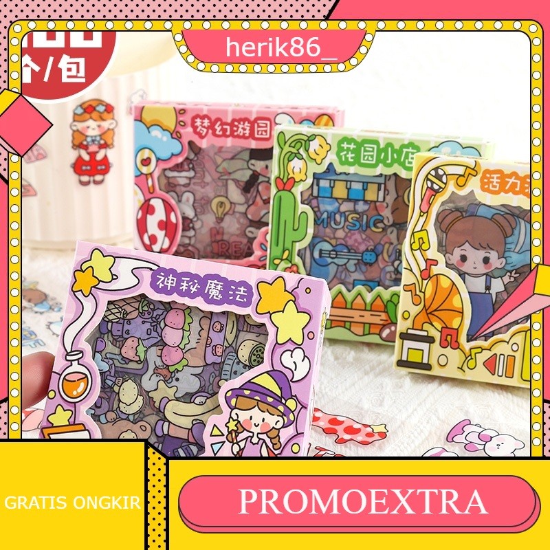 

Stiker Korea viral isi 100 pcs scrap book motif momo girl sticker decor asthetic ellie sticker princess kartun korea lucu