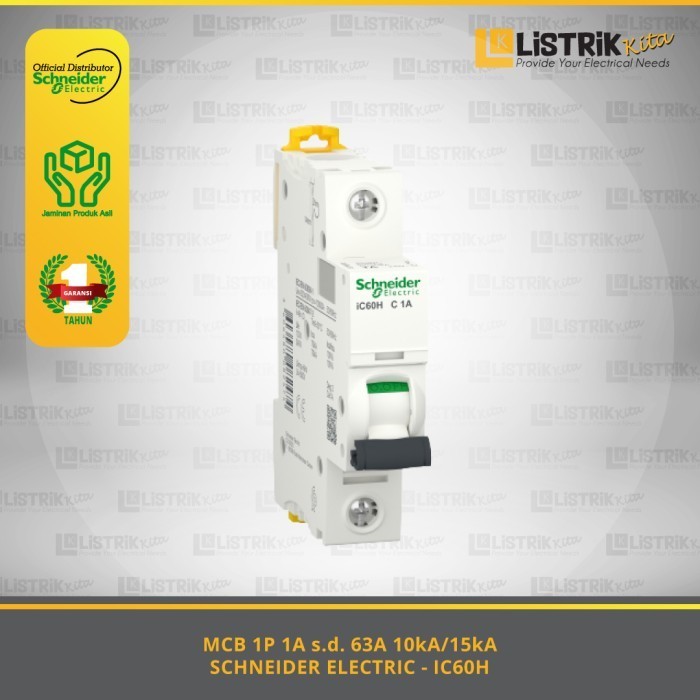 MCB 1P 1A s.d. 63A 10kA/15kA iC60H C SCHNEIDER ELECTRIC - A9F841** - 1P 10A