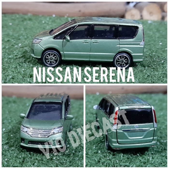 Diecast Nissan Serena hijau mainan anak skala 64