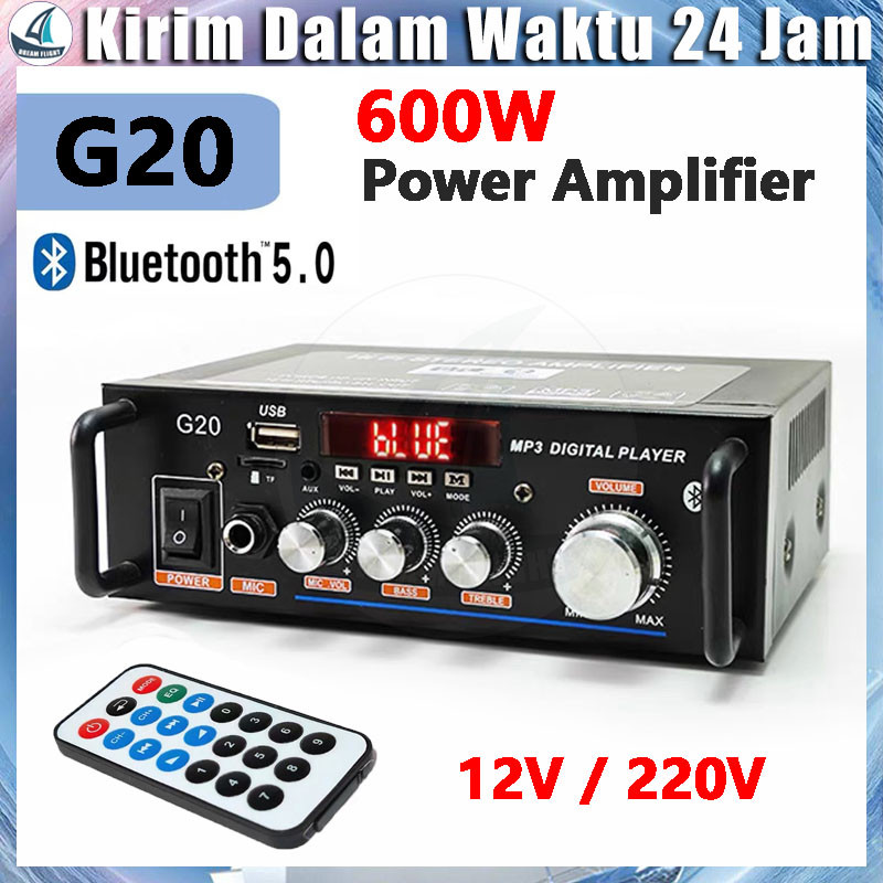 【Barang Spot】Amplifier G20 Bluetooth EQ Audio Amplifier Karaoke Home Theater FM Radio 600W Amplifier