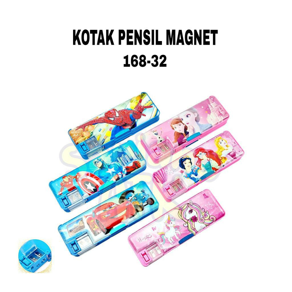 

Tempat Pensil / Kotak Pensil Magnet Motif Funcy / Tepak Magnet Karakter 2 Sisi + Raut Labubu / Sanrio / Spiderman