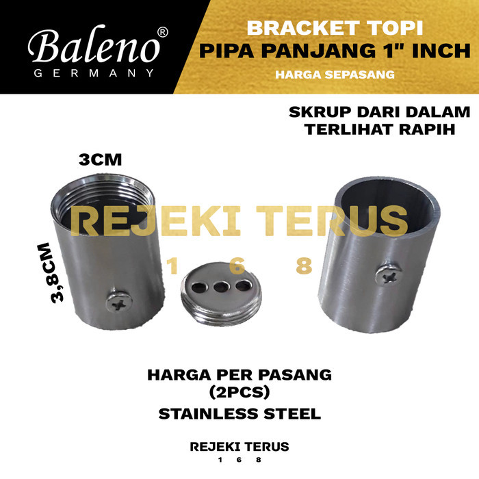 Braket Topi Pipa PANJANG 1" inch / Bracket Pipa Bulat 1 inch STAINLESS
