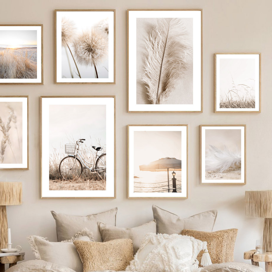 

Calm Lake Swan Dandelion Feather Grass Bicycle Wall Art Canvas Painting Nordic Posters And Print Wall Pictures Living Room Decor