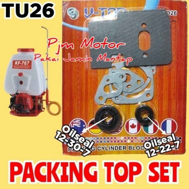 

Tu26 Paking Komplit Plus oil seal Gasket full kit Packing Paken komplit mesin sprayer Pompa hama Tu26 TNK777 767 3wz4 amplas