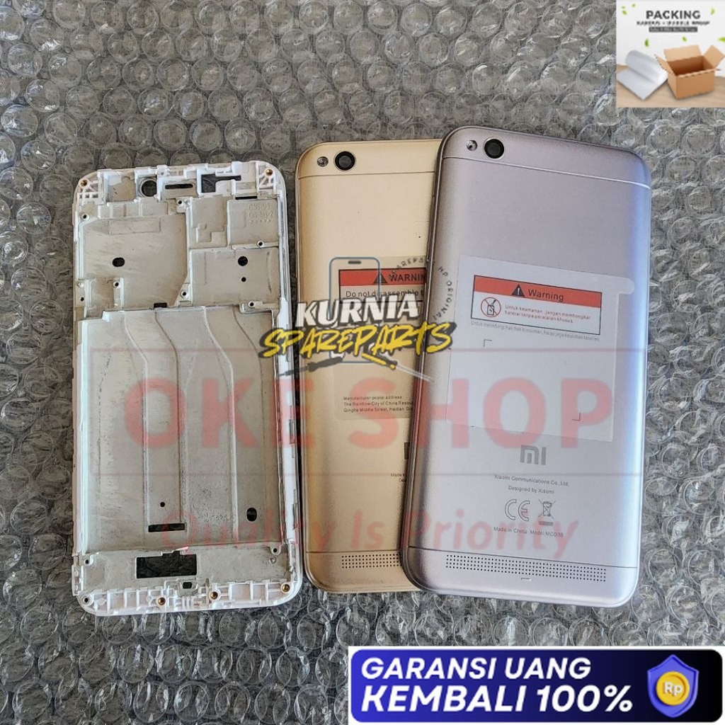 ADA GARANSI XIAOMI REDMI 5A - Casing Fullset Hp Xiaomi Redmi 5A Backdoor Tutup Belakang + Frame Lcd 