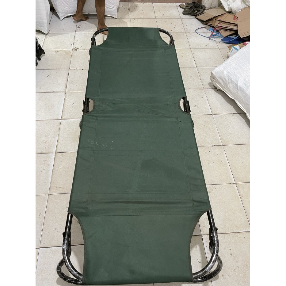 velbed / ranjang /tempat tidur lipat besi model TNI - Hijau