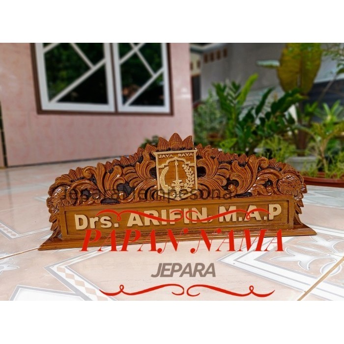 PAPAN NAMA + PAPAN NAMA MEJA + PAPAN NAMA UKIR + CUSTOM LOGGO & UKIRAN