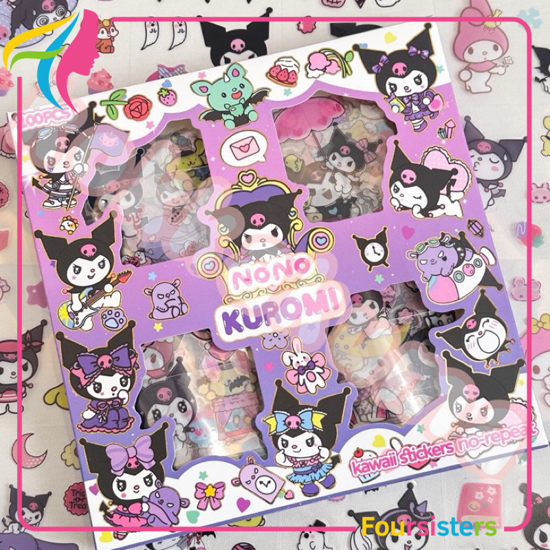 

[SS] 100 Lembar Sticker Momo Sanrio Labubu Motif Kartun Korea Lucu Anti Air Dekorasi Handbook Scrapbook DIY