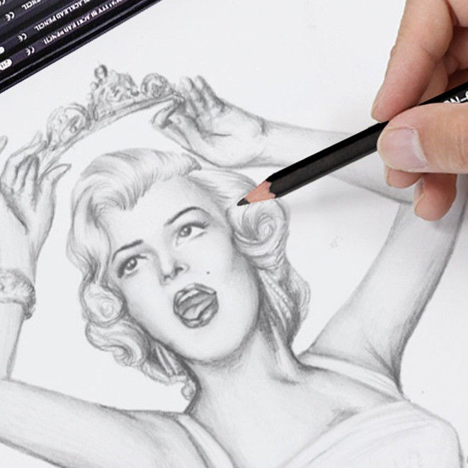 

Ay00! HC 12 pcs Pensil Gambar Sketsa Set Lengkap 2H H F B HB 2B 3B 4B 5B 6B 7B 8B Charcoal Pencils