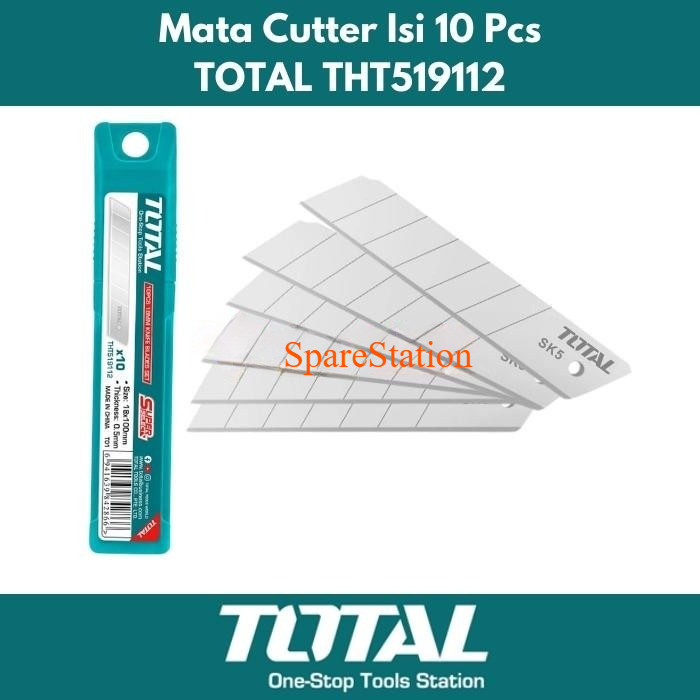 

Mata Cutter 10Pcs TOTAL THT519112 Blades Set 18mmx100mm
