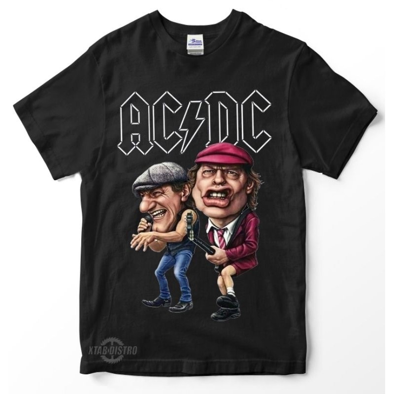 2025 new kaos ACDC Angus young & brian johnson karikatur cute figure Premium tshirt kaos band acdc r