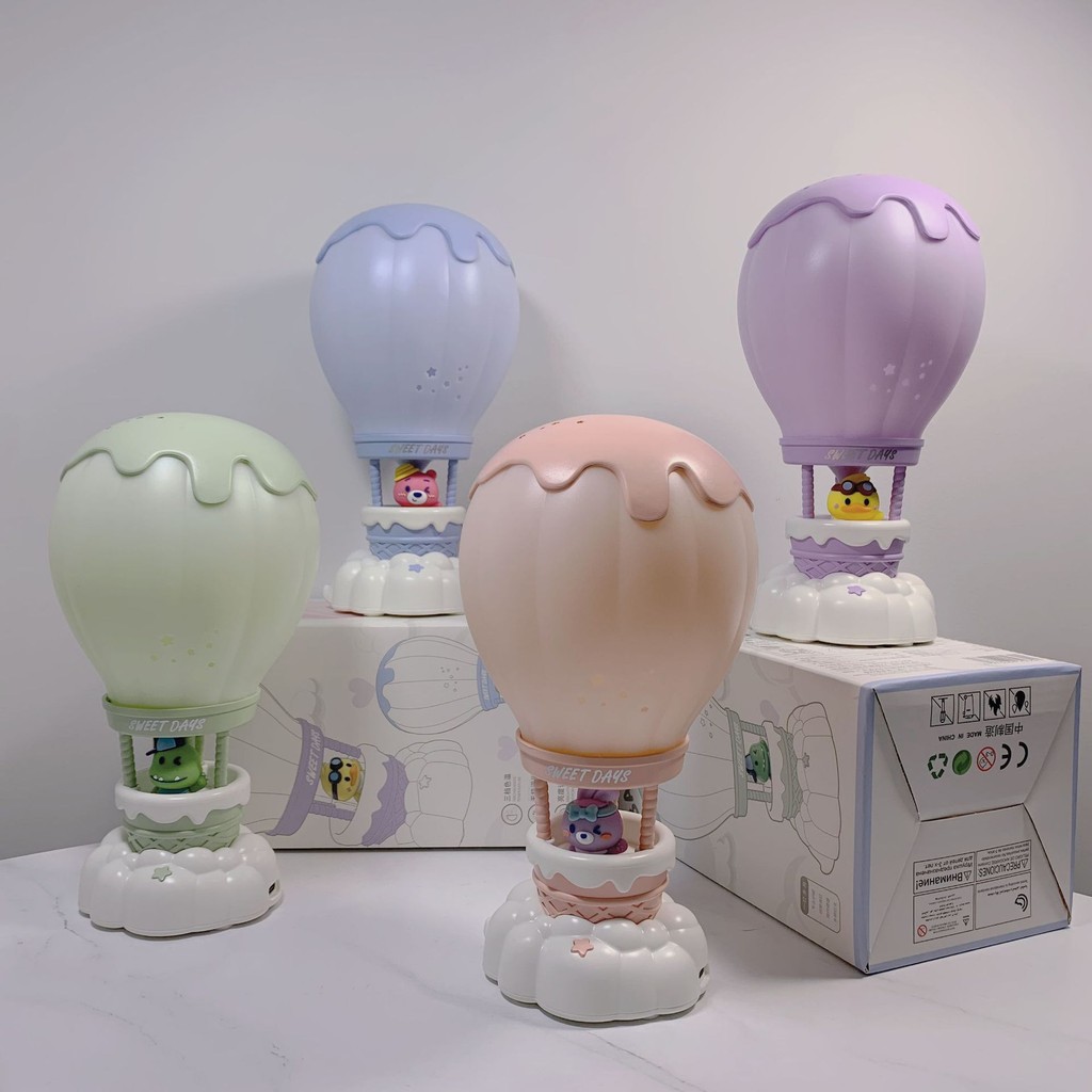 Lampu LED Balon Udara Karakter/Desain Imut Penuh Cinta/Dekorasi Kamar Estetik