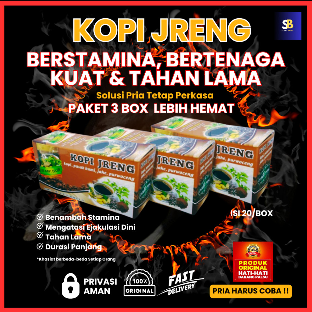 

Kopi JRENG - Kopi pria Untuk Menjaga Kebugaran dan Kekuatan Tubuh | kopi menjaga vitalitas - 3 BOX