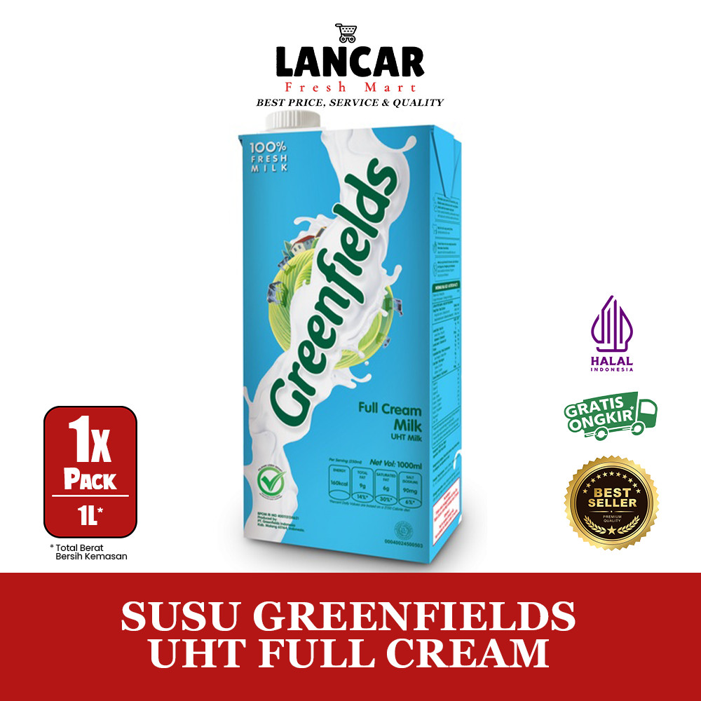

SUSU GREENFIELDS UHT FULL CREAM 1L