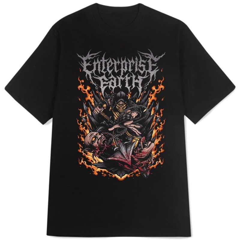 Kaos Enterprise Earth Pakaian Pria Lucu Fashion Streetwear Kaos Grafis Kaos Katun
