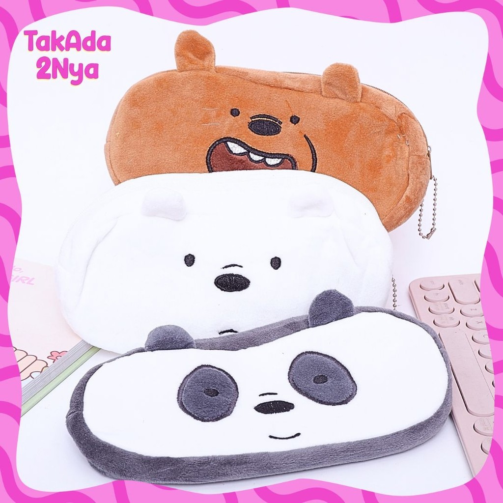 

Kotak Pensil Plushy WBB We Bare Bear Plush Tempat Pensil Wadah Pensil Kostak Pouch makeup Kosmetik