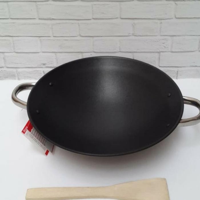 Bima Wajan Besi Hitam Non-Stick 40cm Wajan Penggorengan Anti Lengket NS051 Fry Wok - Wajan 40cm