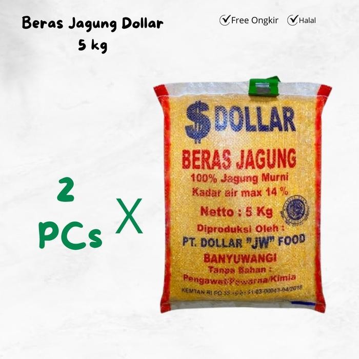 

2 Pcs Beras jagung dollar 5kg