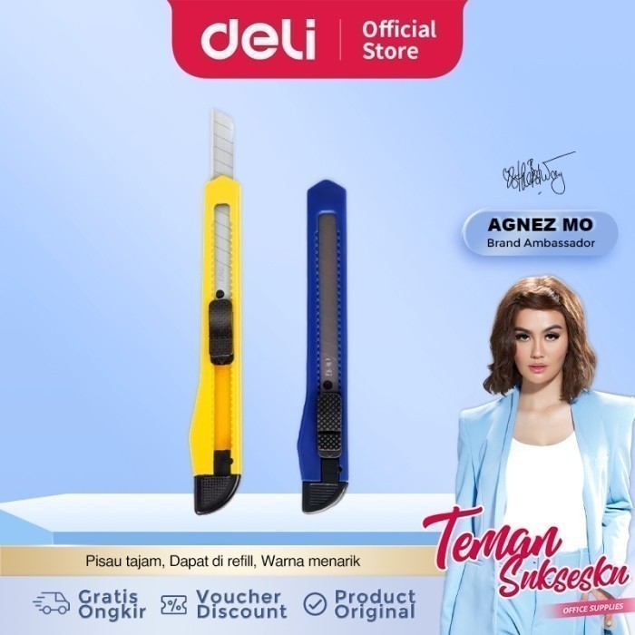 

DELI042 Cutter / Pisau Pemotong Auto-lock System Tajam Anti Karat 2052 Y1682