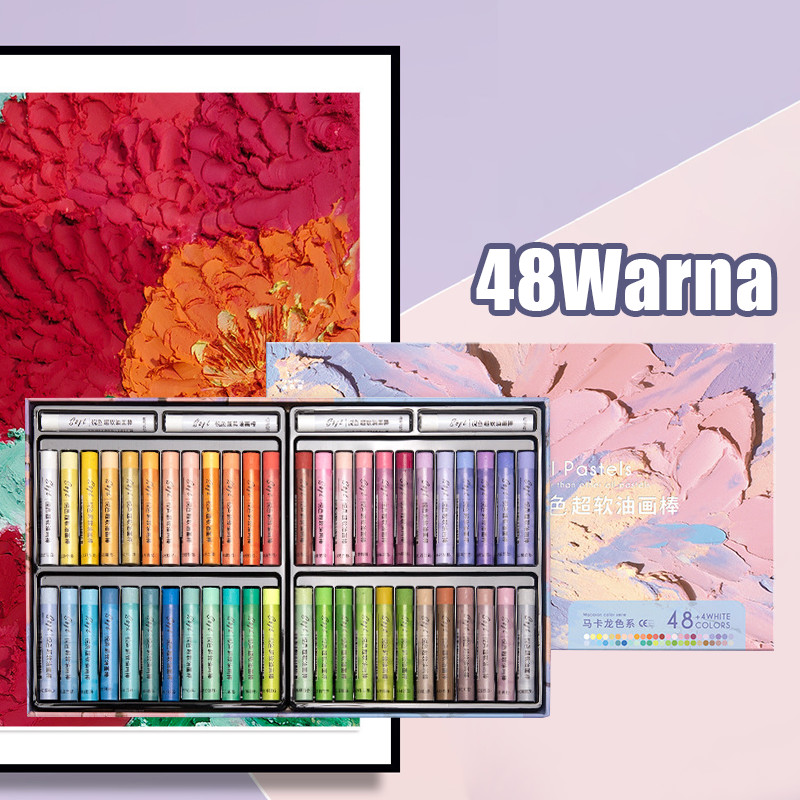 

Crayon Grasp Mata Sedang 48 Warna Krayon Lembut Water Soluble Crayon