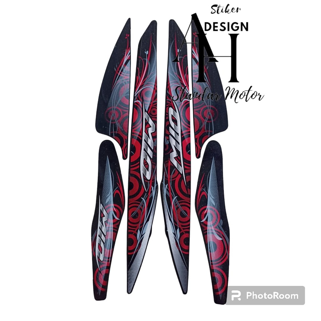 stiker striping motor mio smile sporty 2011 hitam full body original