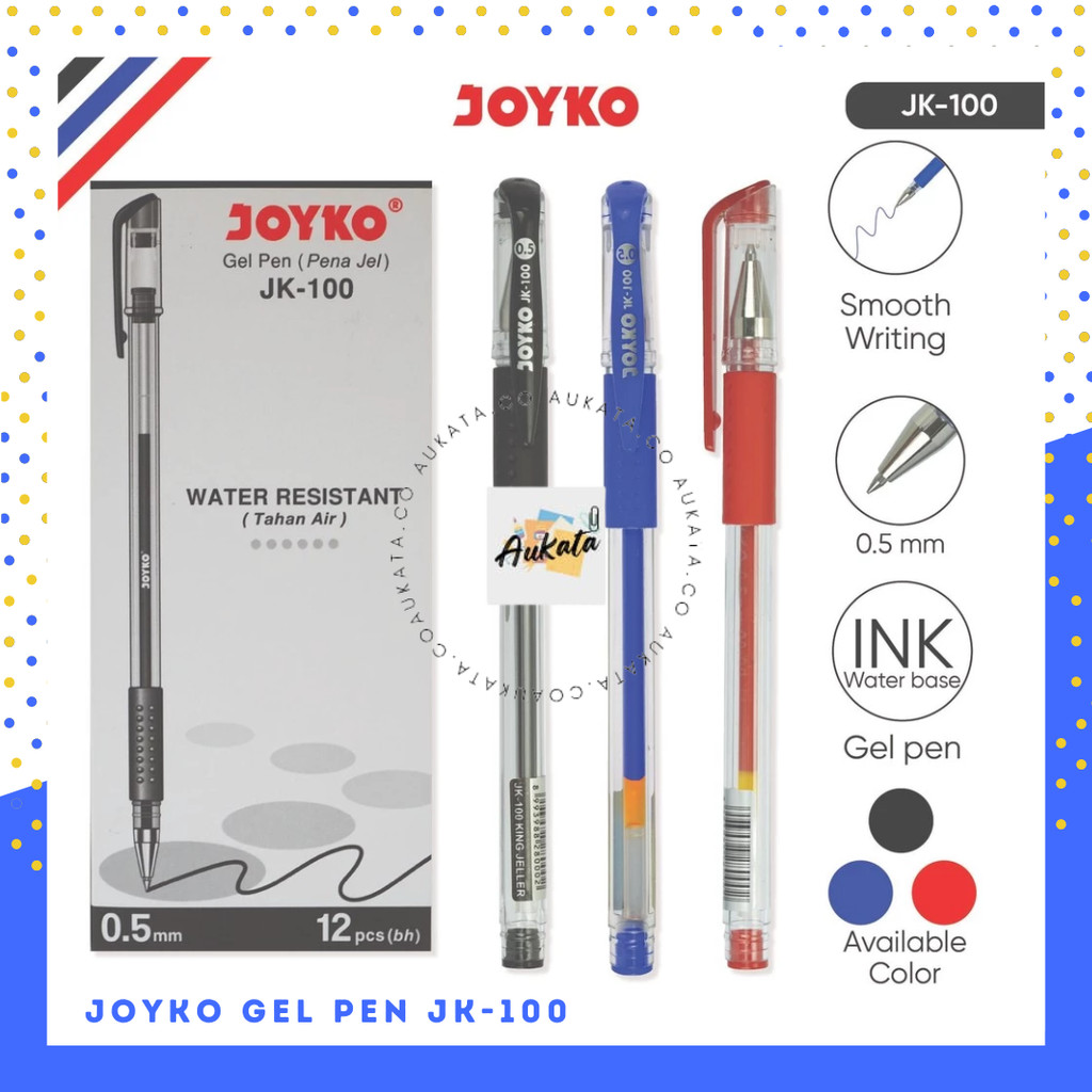 

JOYKO Pulpen Gel 1 Pack JK-100 0.5mm Isi 12 Pcs