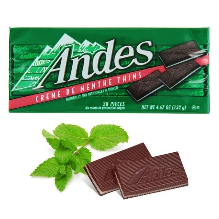 

Coklat Andes Creme De Menthe Thins isi 28pcs 132gram asal USA Amerika