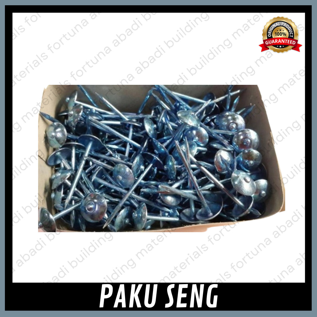LOWESHOP Paku Seng Curah Ukuran 2"Inch Polos 3"Inch Ulir Paku Seng Isi 7KG