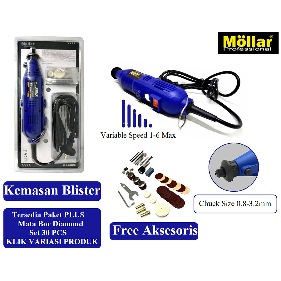 LOWESHOP MOLLAR MINI DIE GRIDER BLISTER MESIN DIE GRINDER MINI DIE GRINDER SET 40 PCS BLISTER GERIND