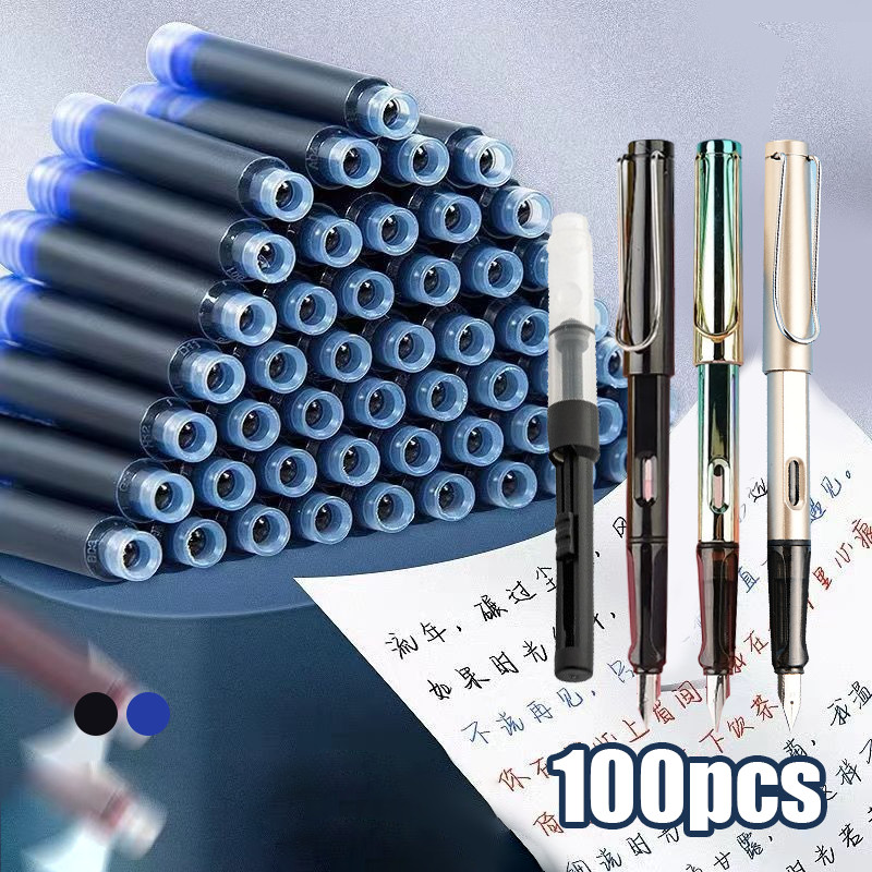 

100pcs Ballpoint Pulpen Bollpoin Perlengkapan Sekolah Perlengkapan Kantor Pensil Pena Alat Tulis
