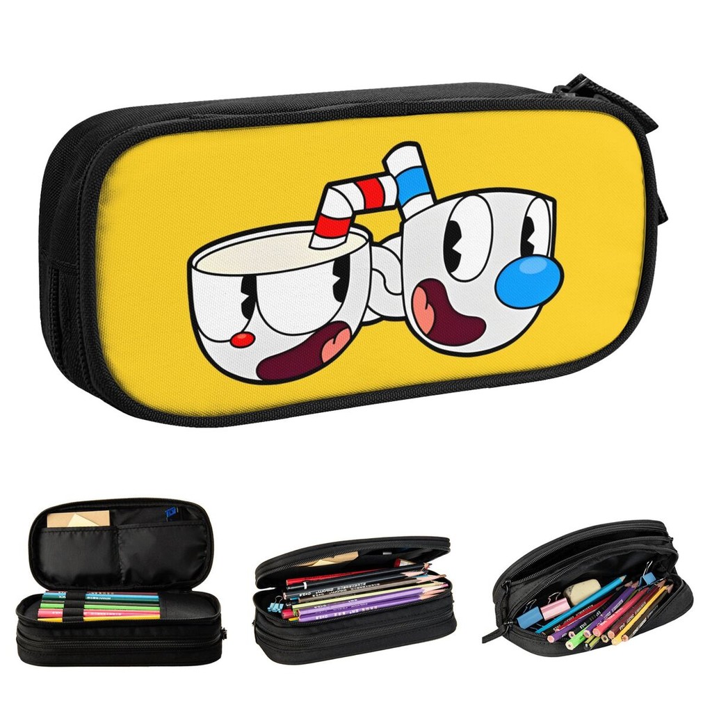 

Mugman CupHead Pencil Cases Game Pen Box Pencil Bags for Student Big Capacity Students School Cosmetic Pencil Pouch