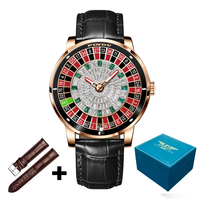 2024 New NH35 Automatic Mechanical Wristwatches Las Vegas Roulette PINDU Watch Diamond Luminous Poin