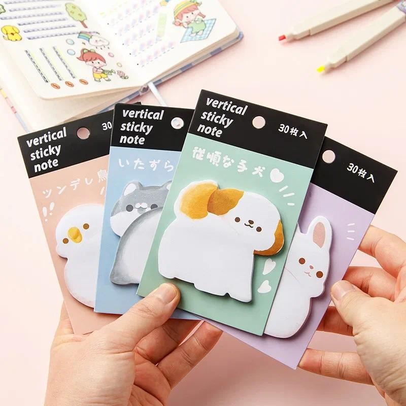 

Kawaii Creative Cartoon Animals Sticky Notes Cute Messages Special Shaped Sticky Notes Korean Stationery School Supplies