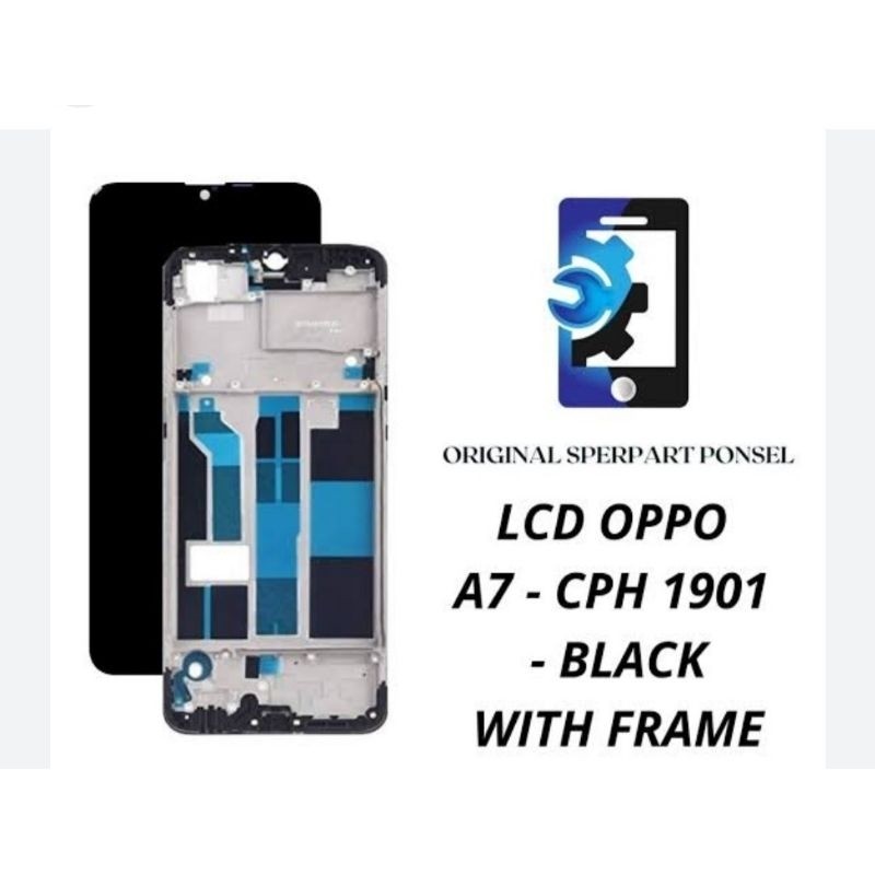 LCD FULLSET TC FREM OPPO A7 ORIGINAL