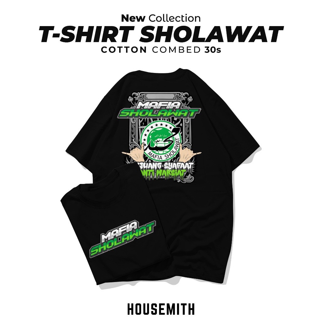 Kaos Mafia Sholawat V10 -  Mafia Sholawat NU - Kaos Pendek Sholawat - Kaos Santri - Kaos Mafis Jawa 