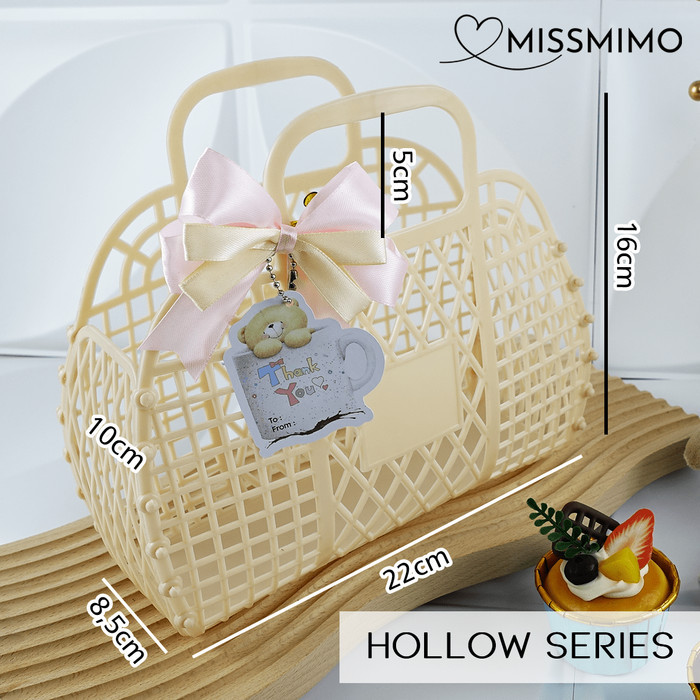 

Keranjang Hampers Plastik Hollow Keranjang Jelly Souvenir Kado Parcel - Hollow White